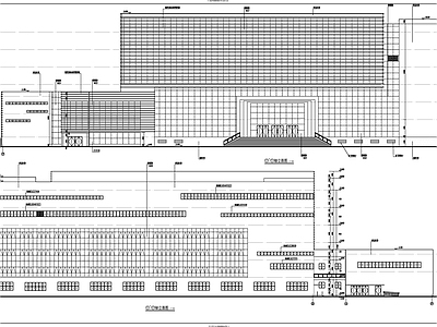 现代图书馆建筑 高校图书馆建施图 施工图