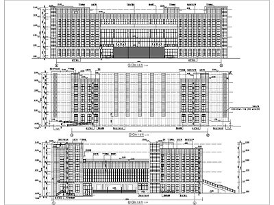 现代图书馆建筑 某高校图书馆建施 四层现代图书馆 施工图