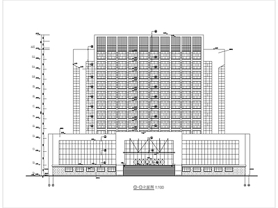 现代图书馆建筑 图书馆大楼建施图 施工图