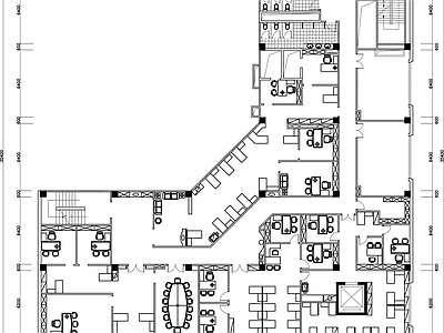 简约整体办公空间 办公空间平面图 办公室设计平面 整体办公室平面 施工图