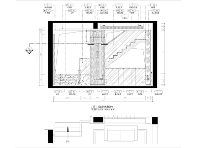 现代客厅 节点大样图 立面图 平面图 小户型 挑空 施工图