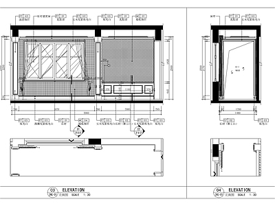 现代客厅 节点大样图 立面图 小户型 别墅 挑空 施工图