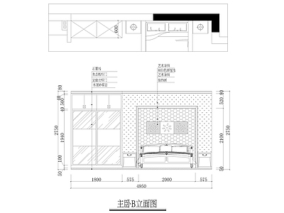 现代卧室 节点大样图 立面图 主卧衣帽间 民宿 别墅 施工图