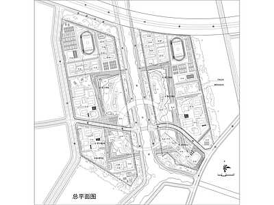 现代校园景观 大园规划 施工图