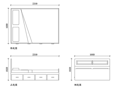 现代床 现代双人设计 现代双人结构 现代双人材质 现代双人尺寸 现代双人风格 施工图