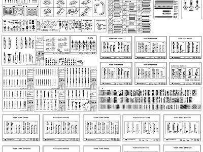 现代栏杆 立柱 扶手 柱头 柱子 柱子素材 施工图