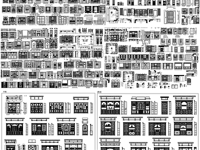 现代柜子 酒柜 酒架 酒柜素材 酒架素材 酒柜设计 施工图