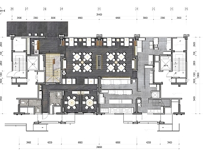 现代中餐厅 主题餐厅 现代风格中餐厅 大堂包厢 施工图