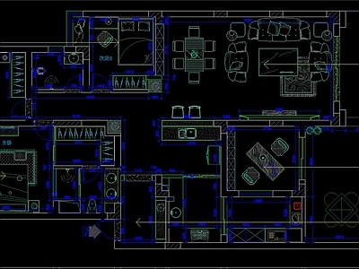 其他家装空间 立面图 彩平图 平面图 吊顶图 施工图