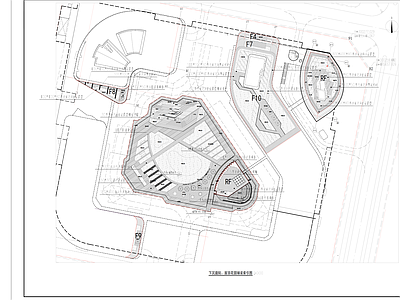现代简约商业景观 下沉 园 总平面图 施工图