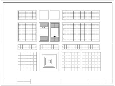 现代灯具图库 格栅灯 节能灯 平板灯 施工图