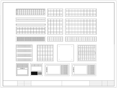 现代灯具图库 格栅灯 节能灯 平板灯 施工图