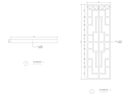 新中式其他景观 新中式镂空格栅 装饰镂空格栅 施工图