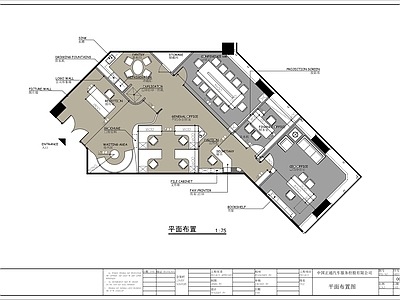 现代办公室 150㎡香港公司 施工图