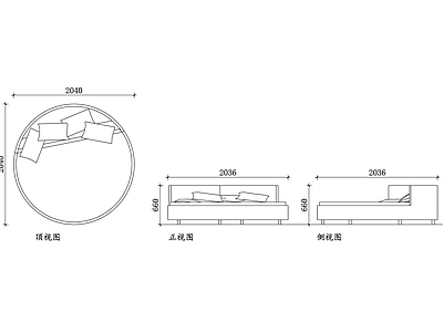 现代酒店 圆前视图 圆侧视图 圆俯视图 圆细节图 圆布局图 施工图