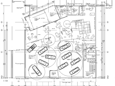 现代其他商业建筑 4S店展厅 奥迪展 施工图