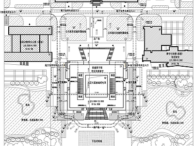 现代规划设计 大学图书馆总图 施工图