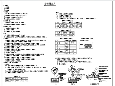 现代其他景观 绿化种植说明 施工图