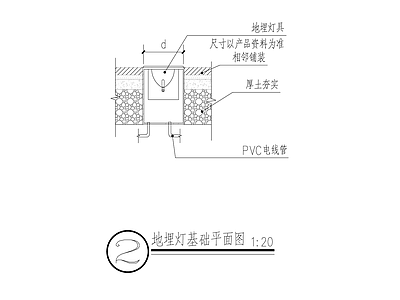 电气节点 地埋灯基础大样 施工图