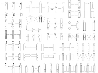 现代其他图库 道闸 禁 通道闸机 禁系统 施工图