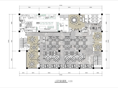 现代新中式火锅店 1000㎡ 两层火锅店 施工图