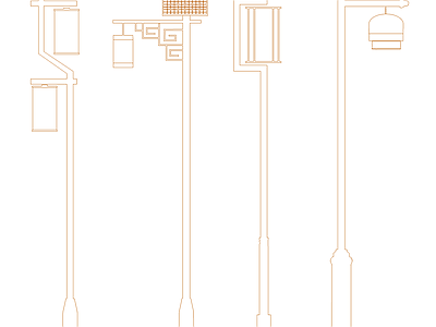 新中式灯具图库 景观灯灯 施工图