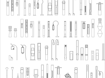 新中式灯具图库 景观灯 施工图