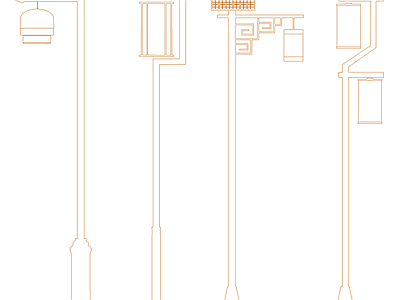 新中式灯具图库 景观灯灯 施工图