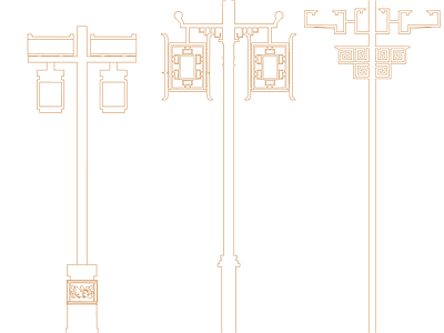 新中式灯具图库 景观灯灯 施工图