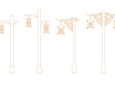 新中式灯具图库 景观灯灯 施工图