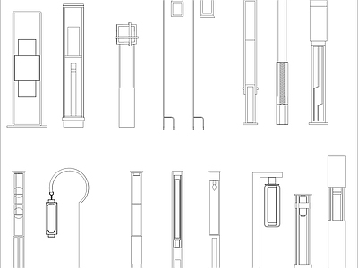 新中式灯具图库 景观灯 施工图