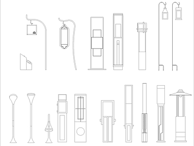 新中式灯具图库 景观灯 施工图