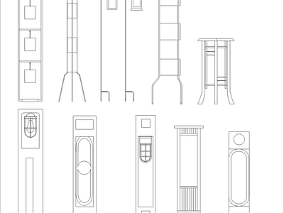 新中式灯具图库 景观灯 施工图