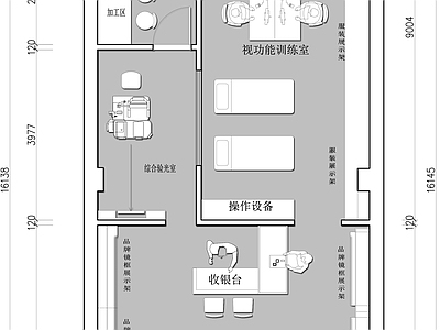 现代眼镜店 眼镜店 施工图