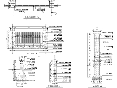 现代简约住宅楼建筑 围墙 现代围墙 小区围墙 简约围墙 石材围墙 施工图