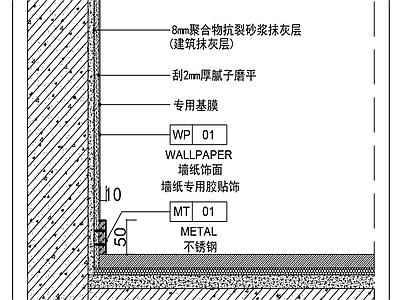 现代墙面节点 家装节点 施工图