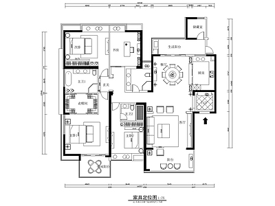 平层 平面设计布置图 大平层 四室两厅 两室一厅 施工图