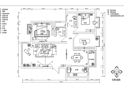 平层 平面设计布置图 四室两厅 两室一厅 施工图