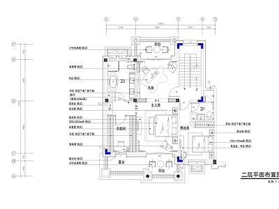 平层 平面设计布置图 两室一厅 平层吊顶图 施工图