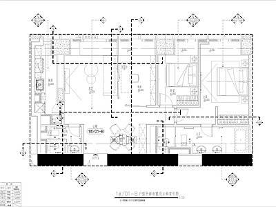 平层 平面设计布置图 两室一厅 平层吊顶图 施工图