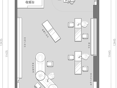 现代眼镜店 眼镜店 施工图