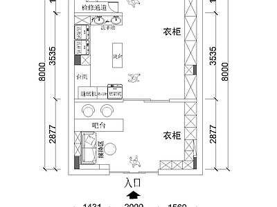 现代其他商业空间 干洗店平面图 平面布局图 施工图