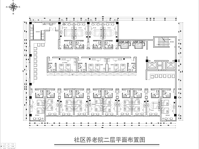 原木养老院 养老院设计平面图 社区养老院平面图 施工图