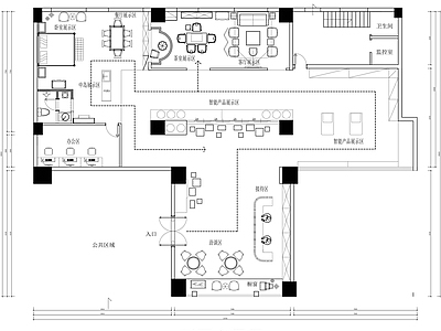 现代其他商业空间 家具设计展厅平面 家具展厅平面图 施工图