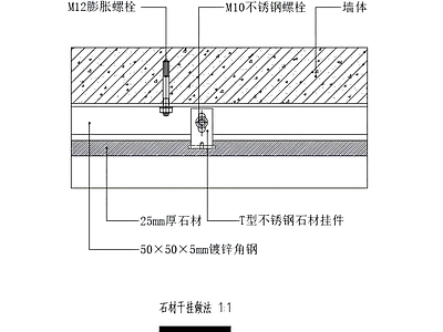 干挂石材节点 施工图