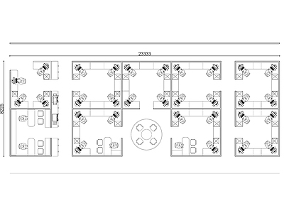 现代办公室 单人位布局图 双人位布局图 L型工位布局图 圆形工位布局图 开放式工位布局图 施工图