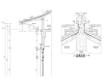 新中式中式建筑工程节点 屋檐节点 女儿墙节点 斗拱节点 盖瓦节点 古建筑墙体大样 施工图