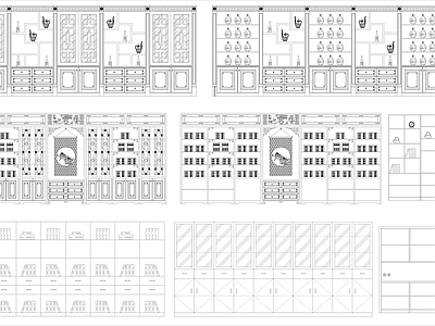 现代柜子 6组装饰柜书柜 施工图