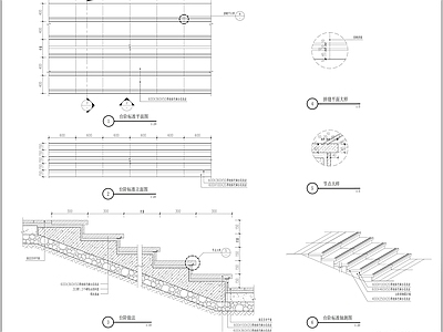 现代铺装图库 台阶样式详图 施工图