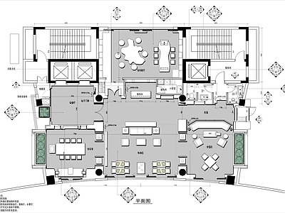 现代新中式茶馆 300㎡茶艺会所 茶室 施工图